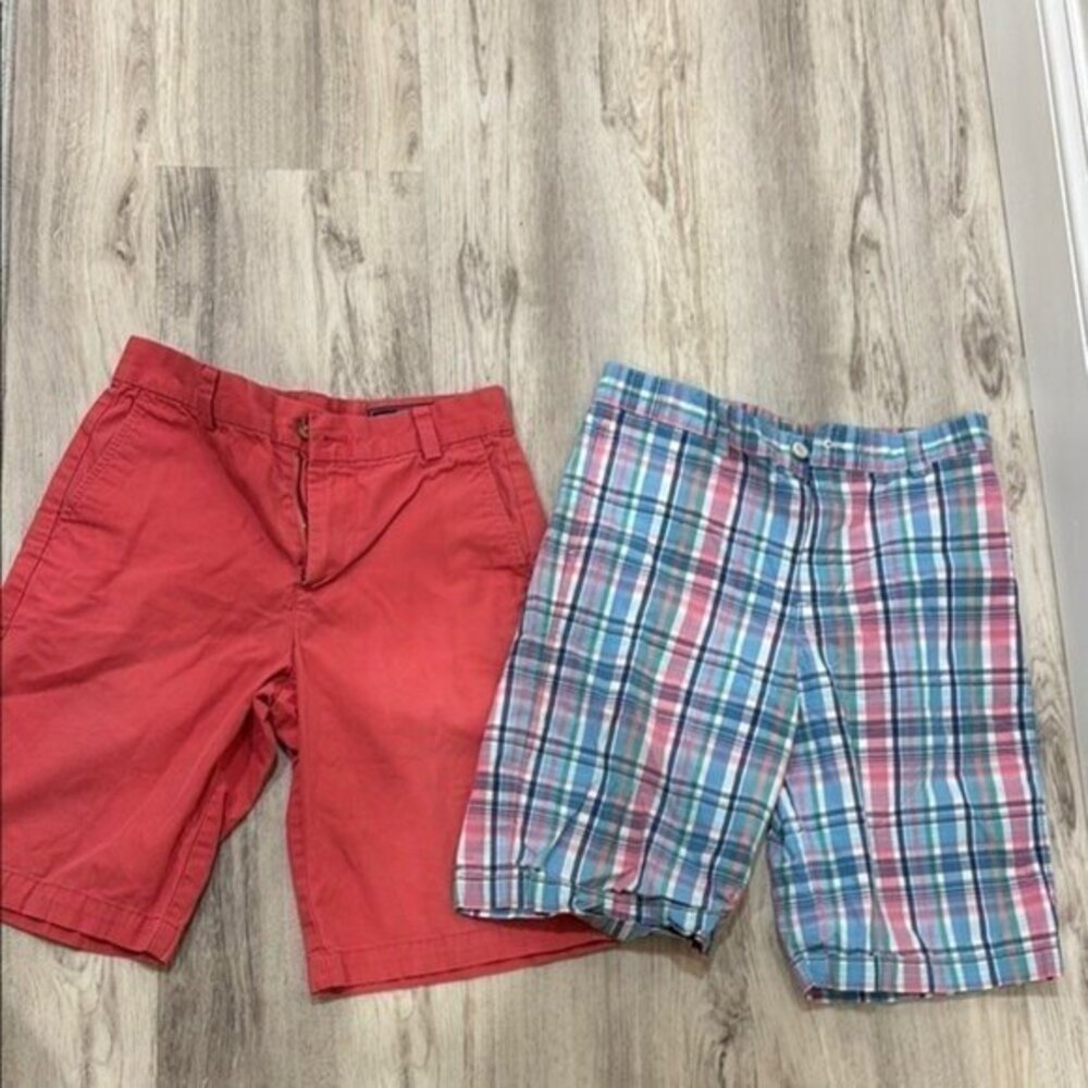 Vineyard Vines bundle boys shorts size 12 and 14 Red and Plaid